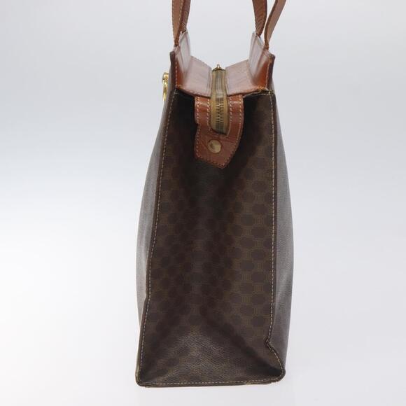 CELINE Macadam Canvas Shoulder Bag Pvc Leather Brown Gold - Picture 4 of 12